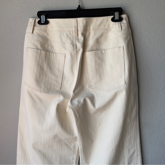 Jenni Kayne 4 High Rise Wide Leg Jeans In Natural NWT Neutral Minimalist Crop - Picture 5 of 12